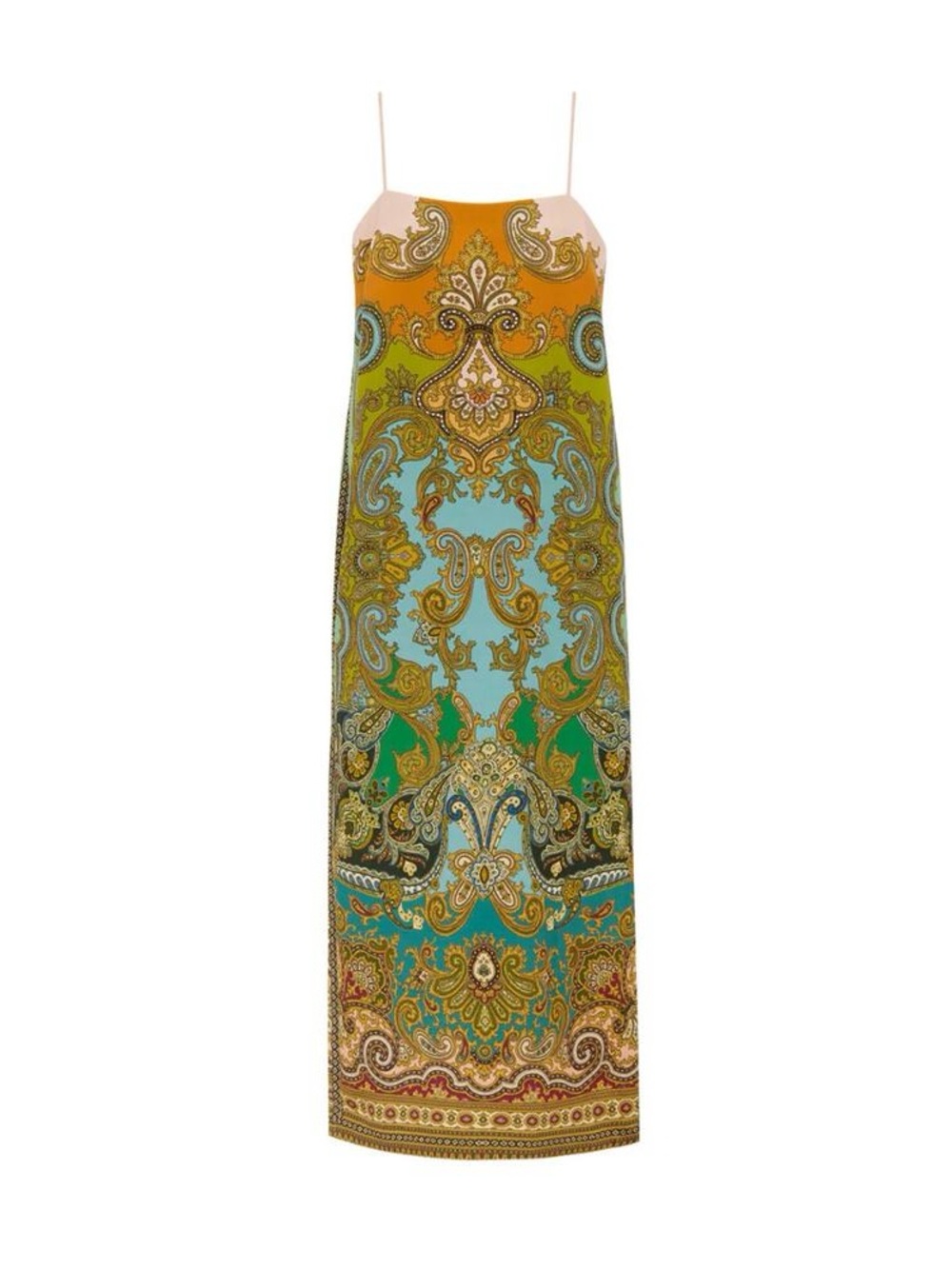 Alemais Paisley Spaghetti-Strap Maxi Dress in Green and Gold - Picture 2 of 4